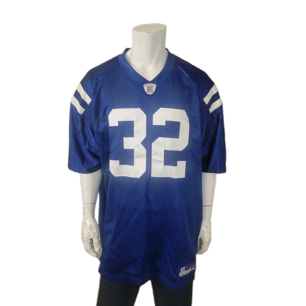 Edgerrin James Reebok Indianapolis Colts AutheReebok Royal Blue and White Jersey